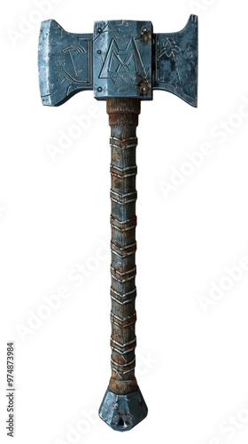 A warhammer, one of the types of melee weapons, transparent background.