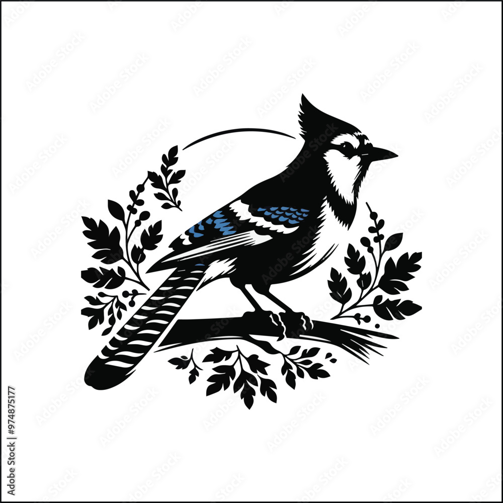 blue bird on a white background