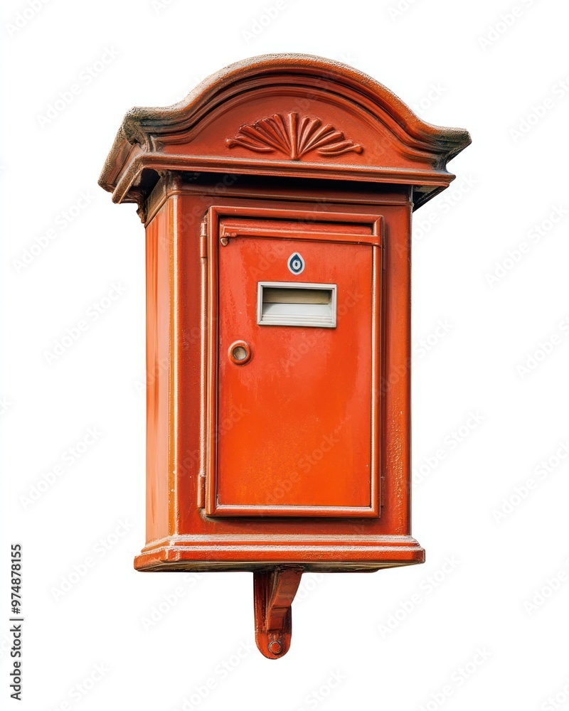 Mailbox isolate on white background, postal service design,