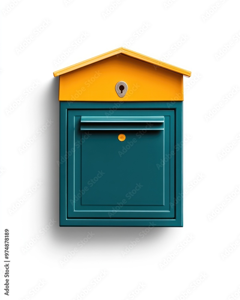 Mailbox isolate on white background, postal service design, Mailbox isolate on white background, postal service design,