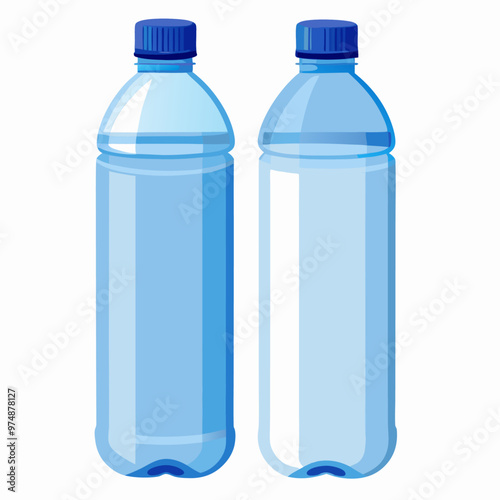 Transparent bottle of water on a isolated white background (25)