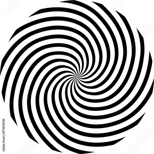 Black and white hypnotic spiral background