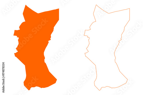 Losser municipality (Kingdom of the Netherlands, Holland, Overijssel or Oaverysel province) map vector illustration, scribble sketch map photo