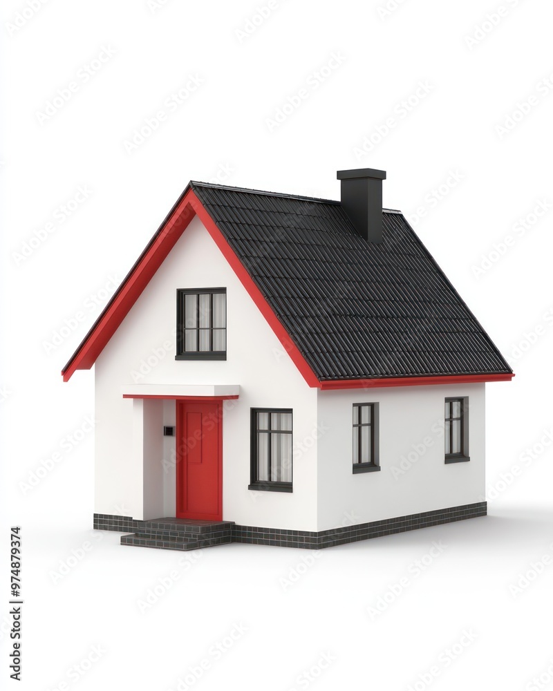 Minimalist house isolate on white background, sleek design, Minimalist house isolate on white background, sleek design,