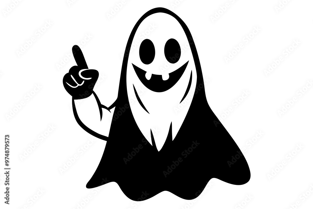 Obraz premium Ghost showing middle finger icon
