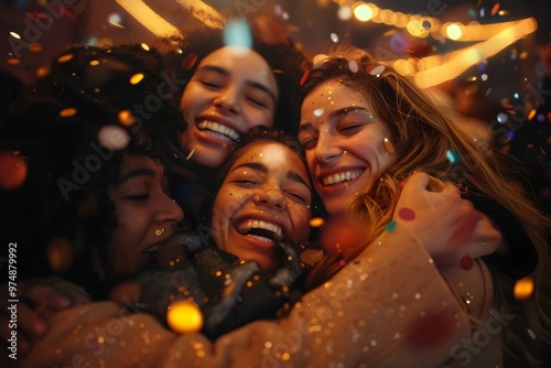 amigas festejando de fiesta