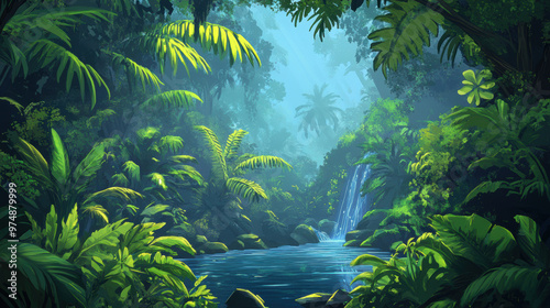 Tropical Waterfall.