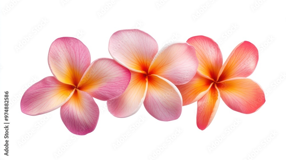 Plumeria flower isolate on white background, exotic and colorful, Plumeria flower isolate on white background, exotic and colorful,