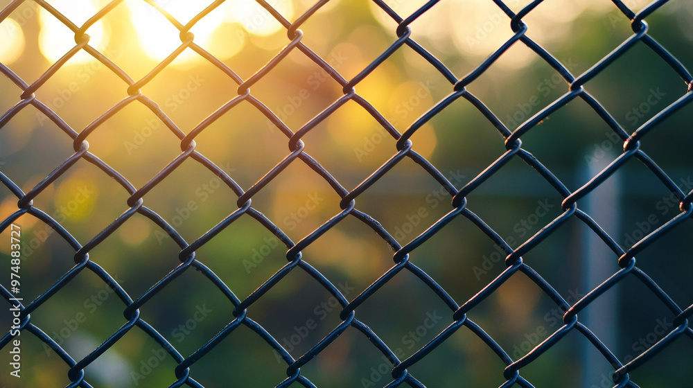 chain-link fence stands out against a softly blurred background, symbolizing boundaries, separation, and the contrast between freedom and confinementv chain-link fence stands out against a softly blurred background, symbolizing boundaries, separation, and the contrast between freedom and confinementv
