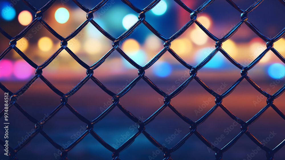 chain-link fence stands out against a softly blurred background, symbolizing boundaries, separation, and the contrast between freedom and confinement chain-link fence stands out against a softly blurred background, symbolizing boundaries, separation, and the contrast between freedom and confinement