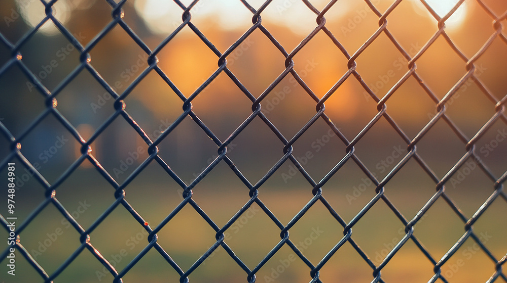 chain-link fence stands out against a softly blurred background, symbolizing boundaries, separation, and the contrast between freedom and confinement chain-link fence stands out against a softly blurred background, symbolizing boundaries, separation, and the contrast between freedom and confinement