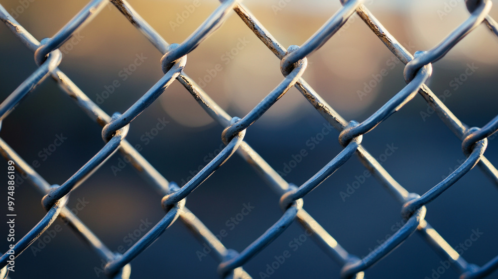 chain-link fence stands out against a softly blurred background, symbolizing boundaries, separation, and the contrast between freedom and confinement chain-link fence stands out against a softly blurred background, symbolizing boundaries, separation, and the contrast between freedom and confinement