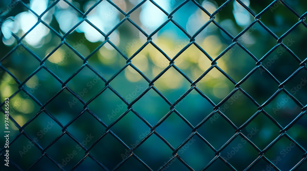 chain-link fence stands out against a softly blurred background, symbolizing boundaries, separation, and the contrast between freedom and confinement chain-link fence stands out against a softly blurred background, symbolizing boundaries, separation, and the contrast between freedom and confinement