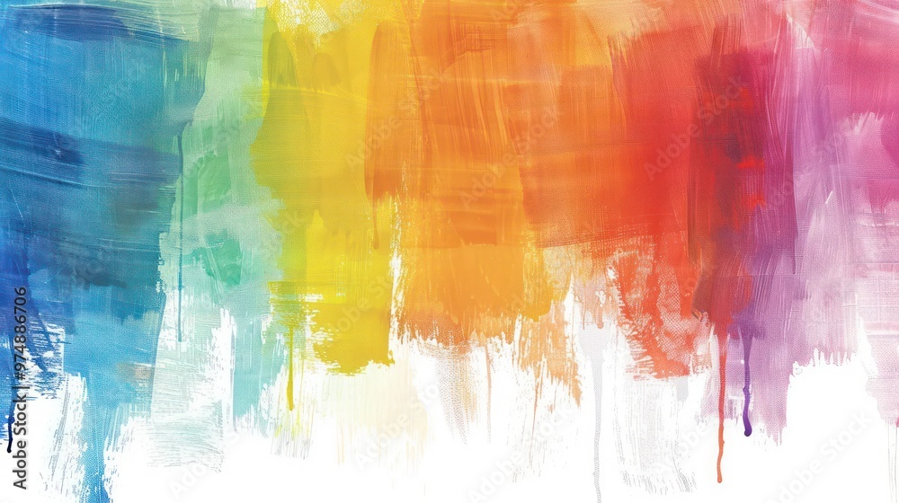 Fototapeta premium Abstract Rainbow Watercolor Painting