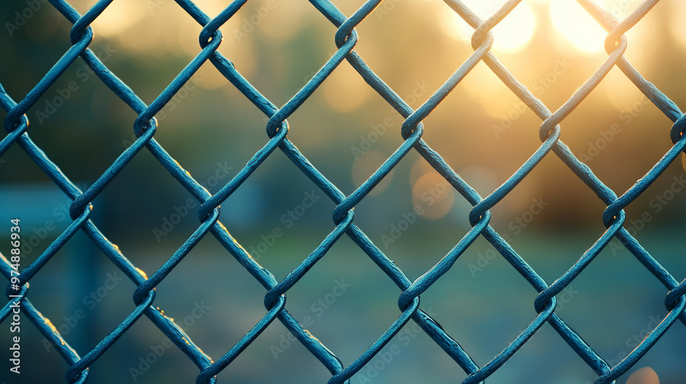 chain-link fence stands out against a softly blurred background, symbolizing boundaries, separation, and the contrast between freedom and confinement chain-link fence stands out against a softly blurred background, symbolizing boundaries, separation, and the contrast between freedom and confinement