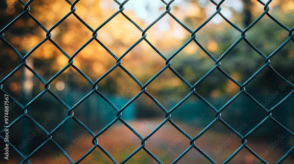 chain-link fence stands out against a softly blurred background, symbolizing boundaries, separation, and the contrast between freedom and confinement chain-link fence stands out against a softly blurred background, symbolizing boundaries, separation, and the contrast between freedom and confinement