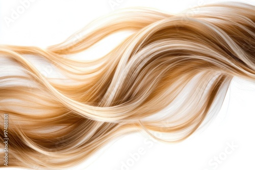 Blond hair wave isolated on white background for creativity with copy space	