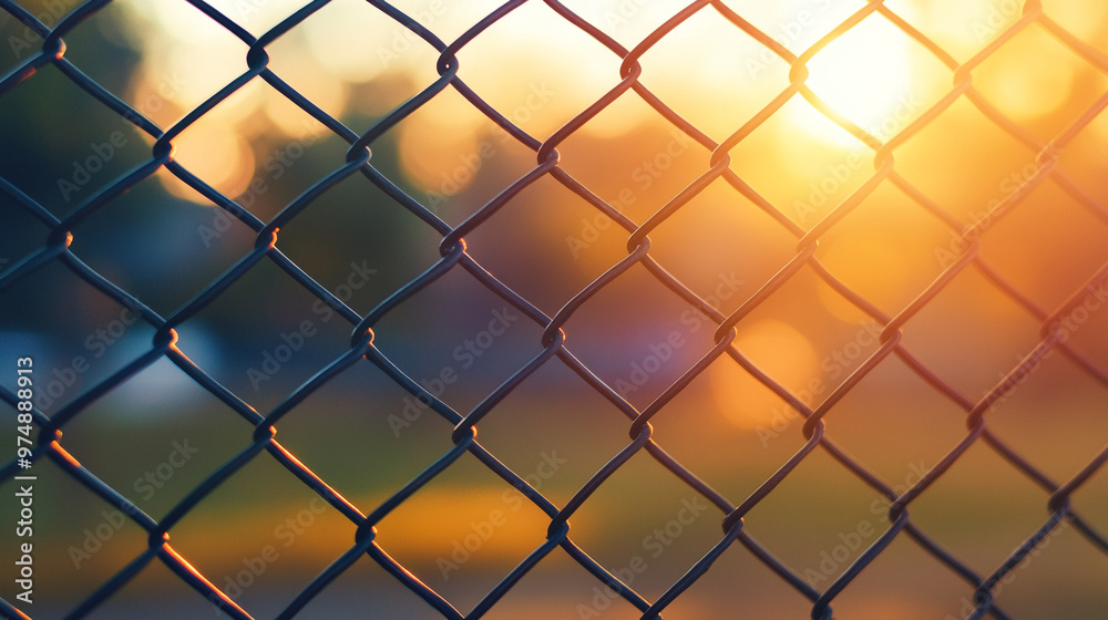 chain-link fence stands out against a softly blurred background, symbolizing boundaries, separation, and the contrast between freedom and confinement chain-link fence stands out against a softly blurred background, symbolizing boundaries, separation, and the contrast between freedom and confinement