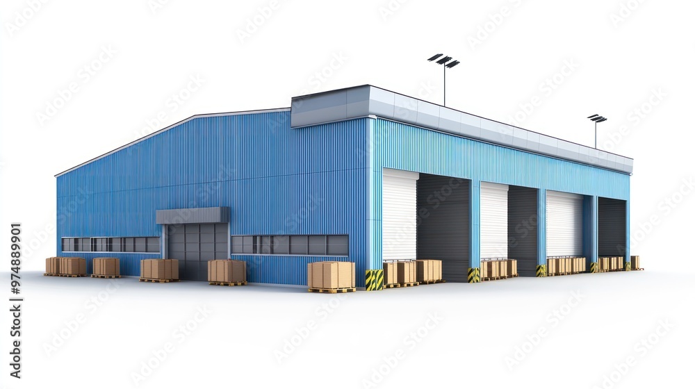 Warehouse isolate on white background, industrial design, Warehouse isolate on white background, industrial design,