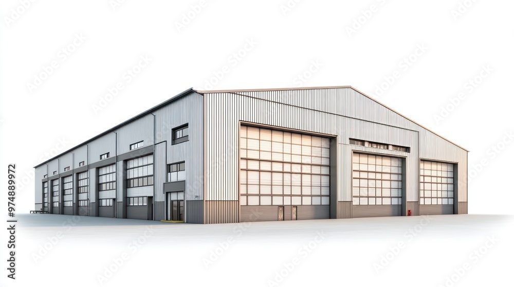 Warehouse isolate on white background, industrial design, Warehouse isolate on white background, industrial design,