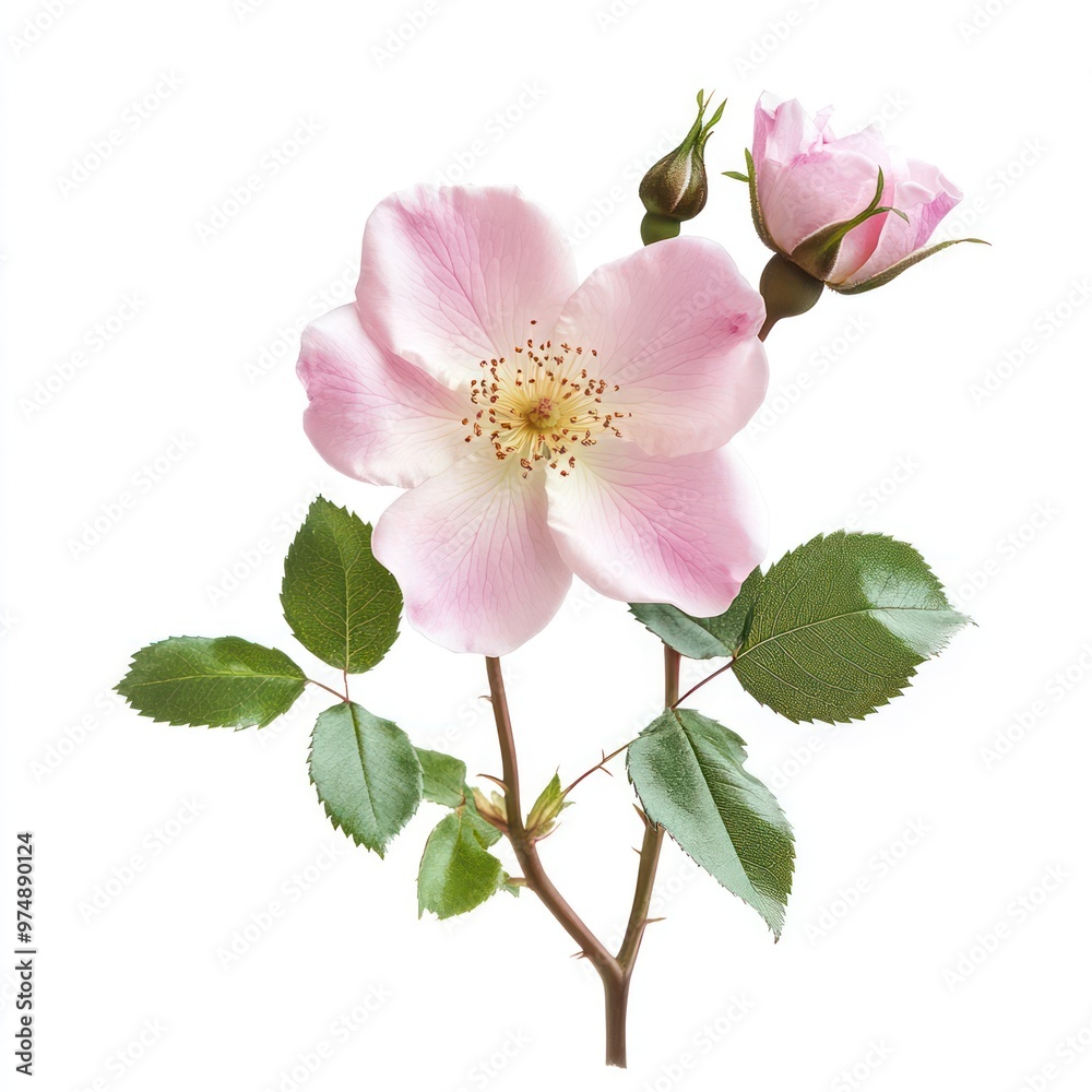 Wild rose isolate on white background, natural and untamed, Wild rose isolate on white background, natural and untamed,