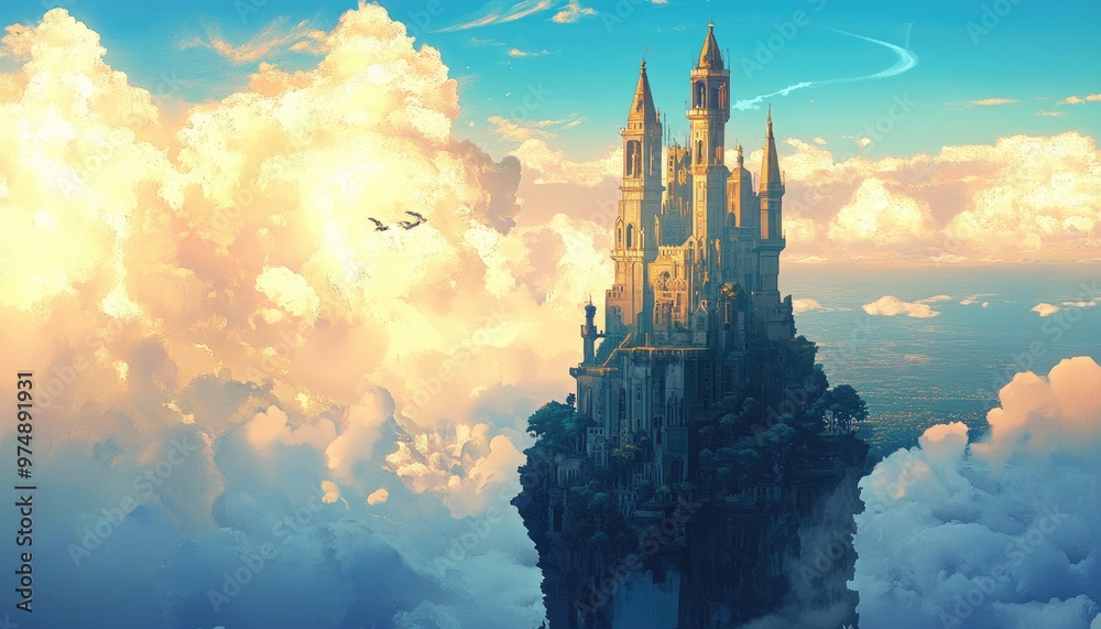 Naklejka premium Fantasy tower illustration