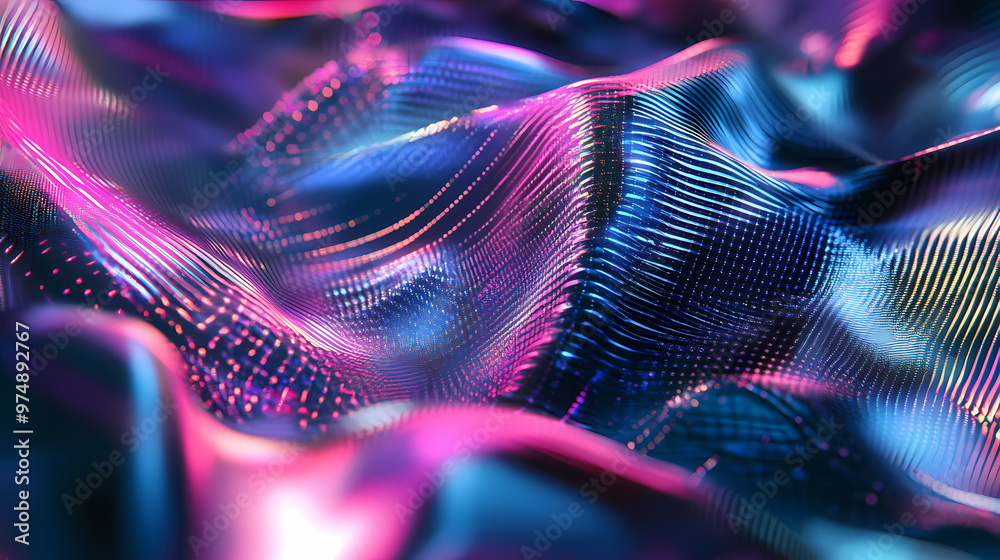 Shiny hologram backdrop generative ai. Hologram. Illustration Shiny hologram backdrop generative ai. Hologram. Illustration