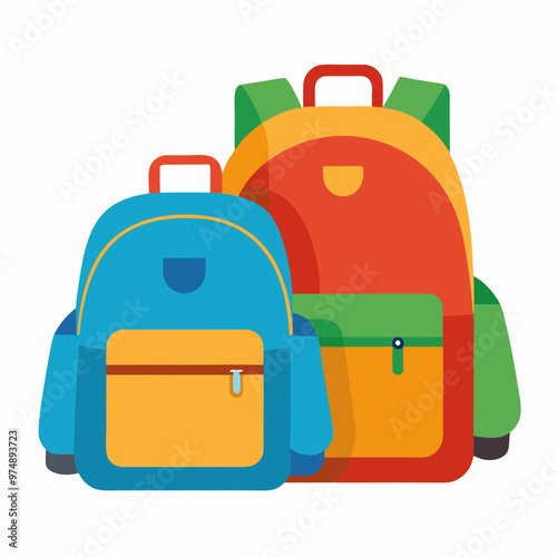 Backpacks vector on white background