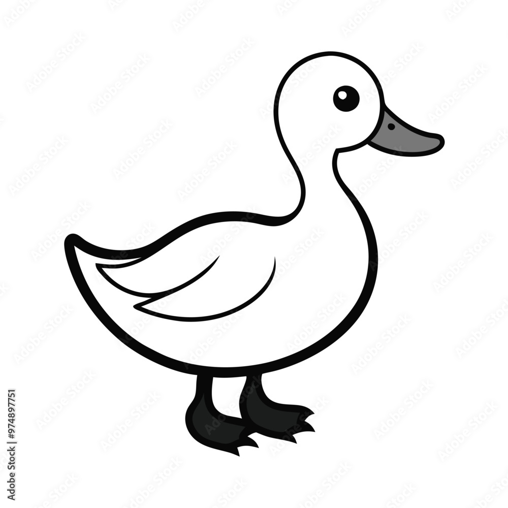 a cute Duck, vector silhouette illustration, isolated white background, a cute Duck, vector silhouette illustration, isolated white background,