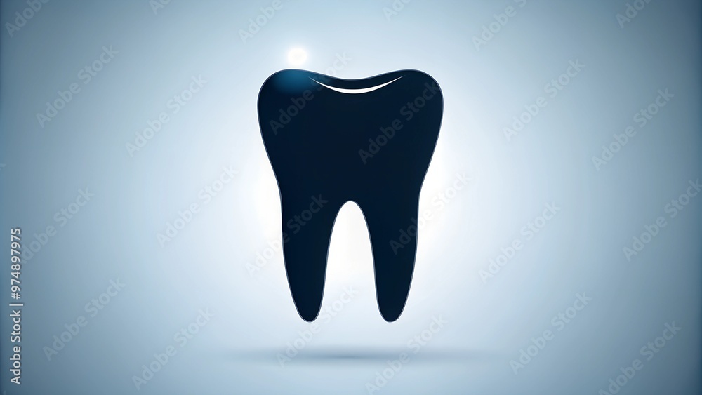 A sleek black tooth silhouette set against a gradient blue background, representing dental care concepts in a minimalist and modern design. Ideal for oral health and dentistry-themed visuals. A sleek black tooth silhouette set against a gradient blue background, representing dental care concepts in a minimalist and modern design. Ideal for oral health and dentistry-themed visuals.