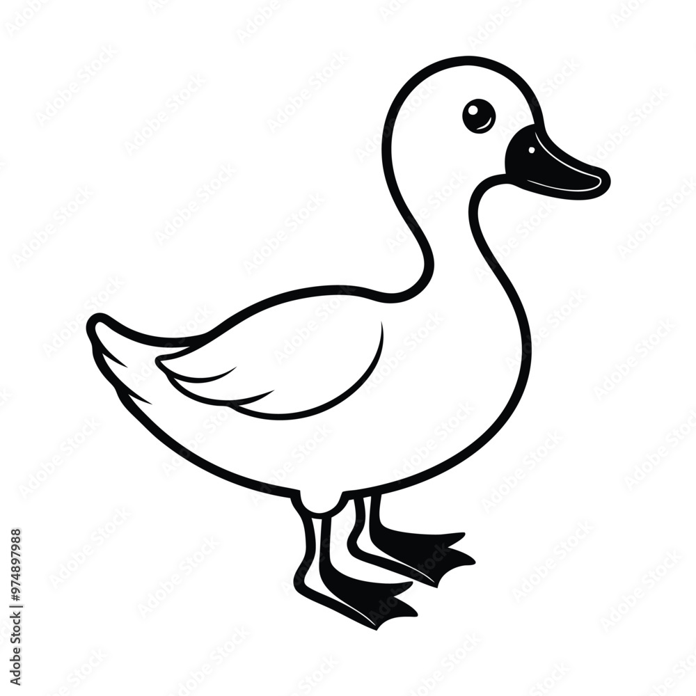 a cute Duck, vector silhouette illustration, isolated white background, a cute Duck, vector silhouette illustration, isolated white background,