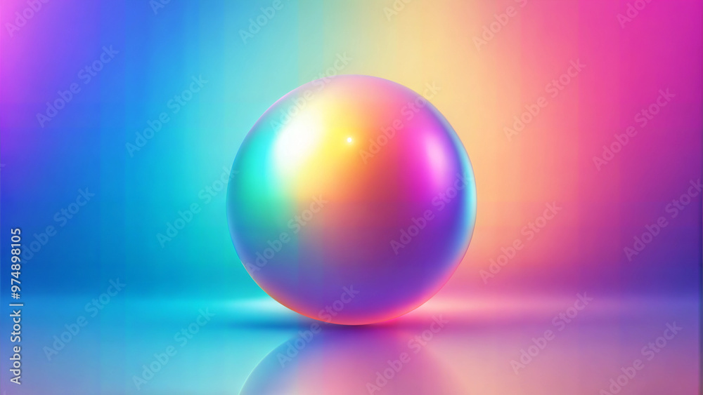 Colorful glossy sphere illuminated with vibrant gradient background for abstract design Colorful glossy sphere illuminated with vibrant gradient background for abstract design