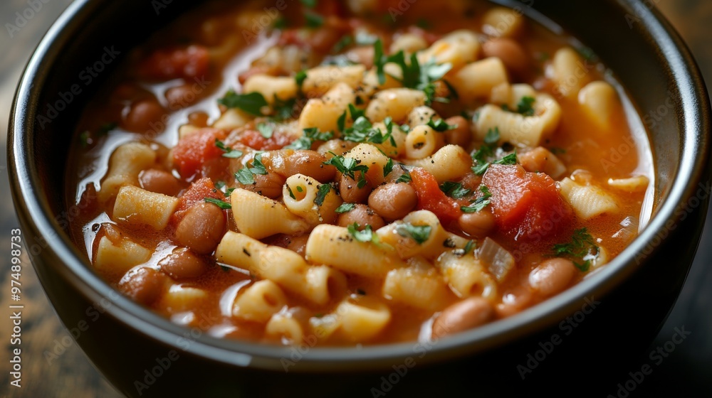 Pasta e Fagioli: A hearty Italian soup with pasta and beans, often flavored with tomatoes, garlic, and herbs. Comforting and filling, it’s a classic peasant dish. Pasta e Fagioli: A hearty Italian soup with pasta and beans, often flavored with tomatoes, garlic, and herbs. Comforting and filling, it’s a classic peasant dish.