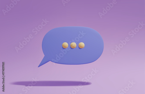 3D rendering of a speech bubble chat. A message for social media. Vector illustration of EPS 10.