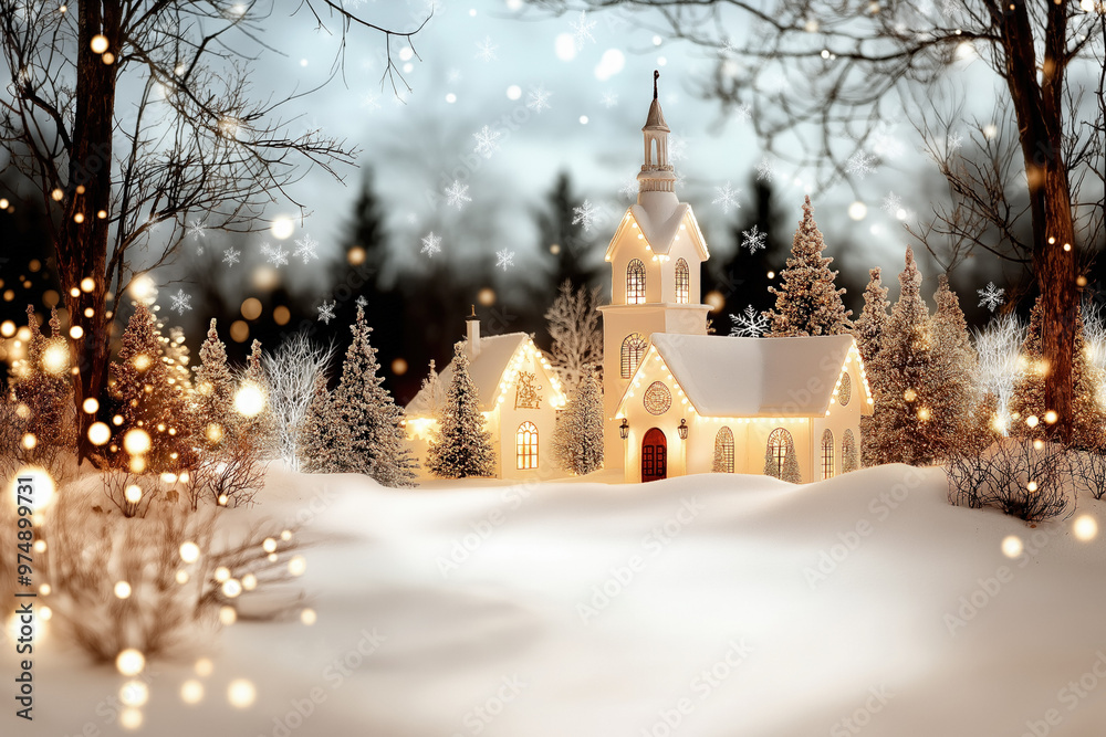 Fototapeta premium Christmas Snow Scene