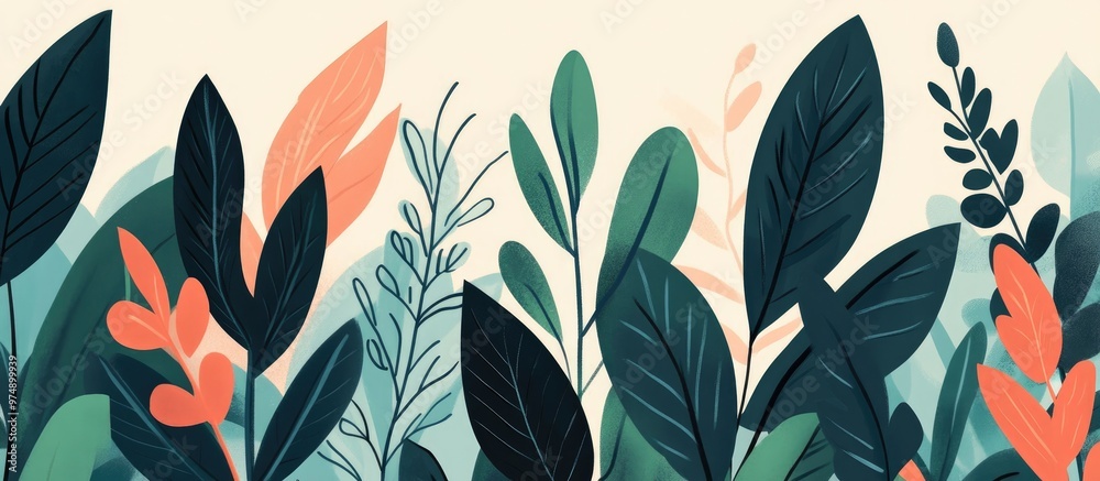 Ai Generated Art Close Up Of Plants For Patterned Background Ai Generated Art Close Up Of Plants For Patterned Background