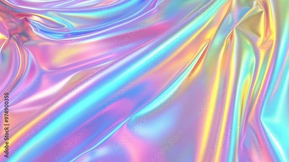 Mesmerizing Holographic Iridescent Rainbow Vinyl Sheet With Color Changing Effects For Background Design 3D Texture Or Pattern Mesmerizing Holographic Iridescent Rainbow Vinyl Sheet With Color Changing Effects For Background Design 3D Texture Or Pattern