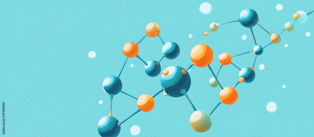 Digital Molecule On Blue Background Ready For Recycling Digital Molecule On Blue Background Ready For Recycling