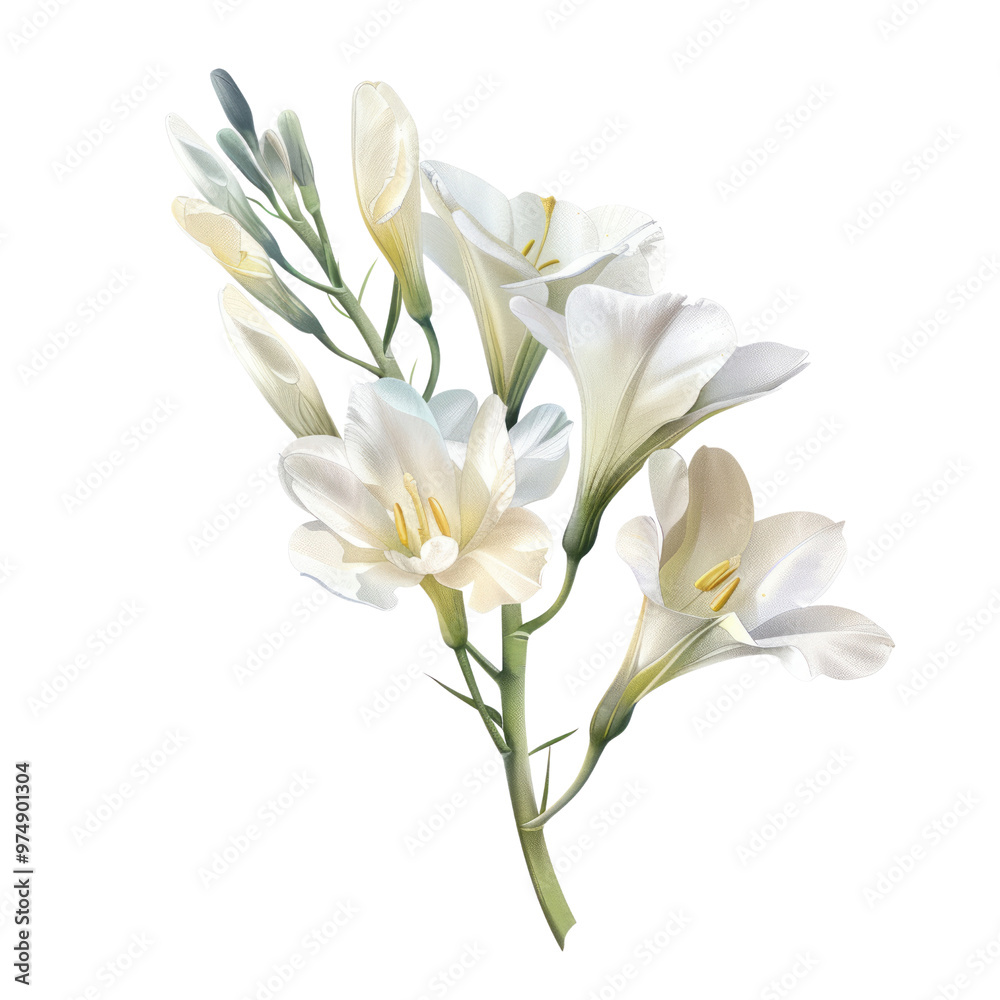 Fototapeta premium White lilies and lily of the valley bouquet