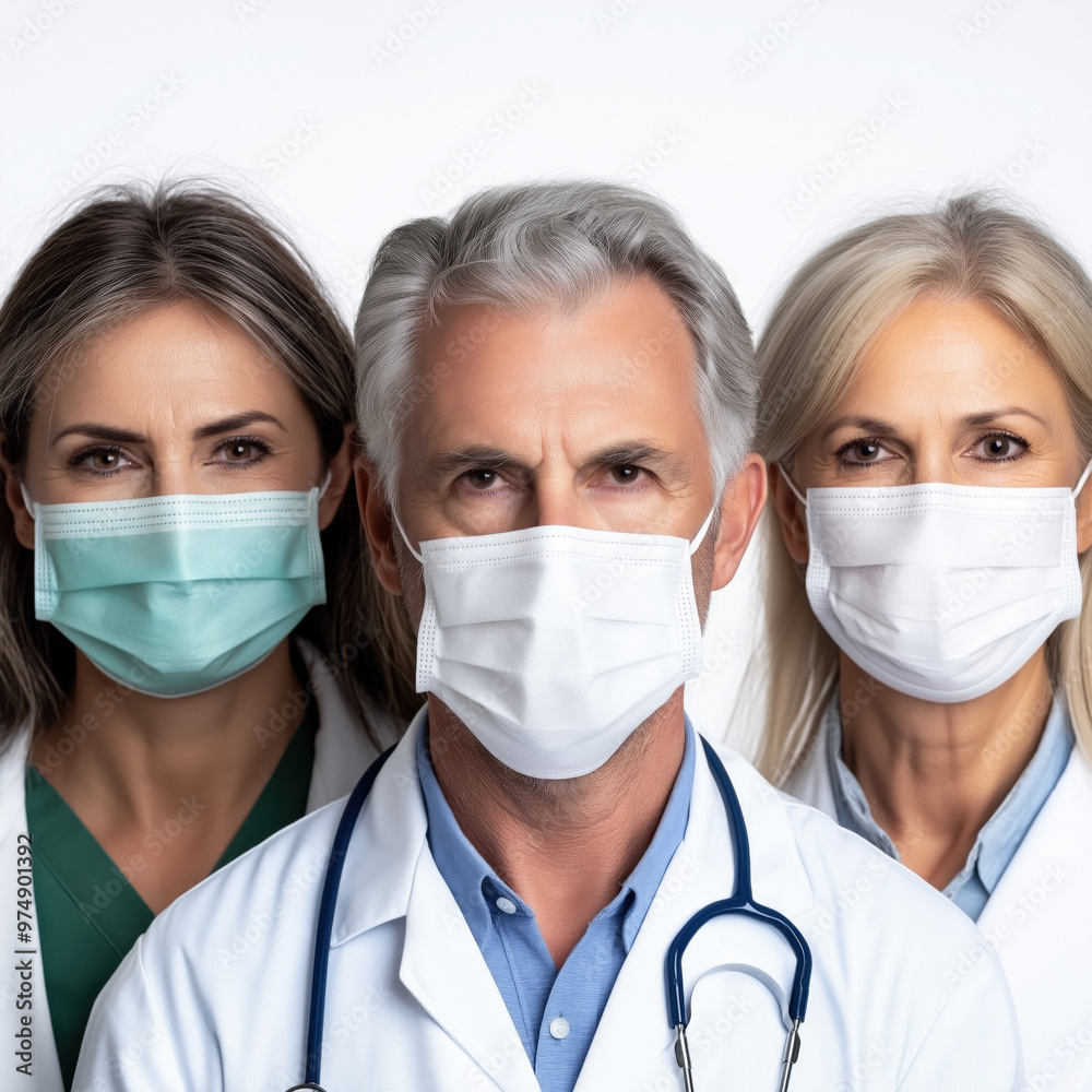 Group Of Diverse Doctors Isolated Group Of Diverse Doctors Isolated