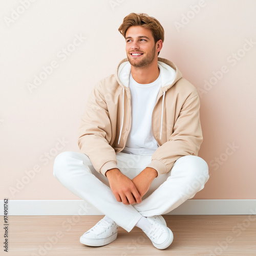 Man Sitting Profile Isolated