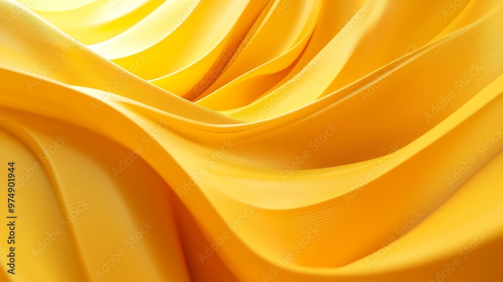 Fototapeta premium Yellow abstract waves with smooth curves, futuristic design,