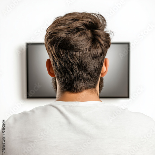 Man Watching Tv Isolated