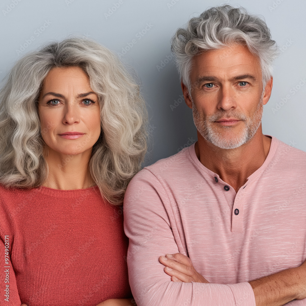 Middle Aged Couple Isolated