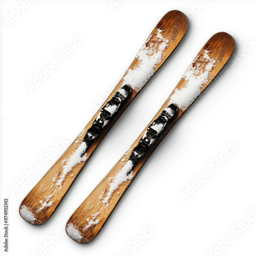 Old Skis Isolated