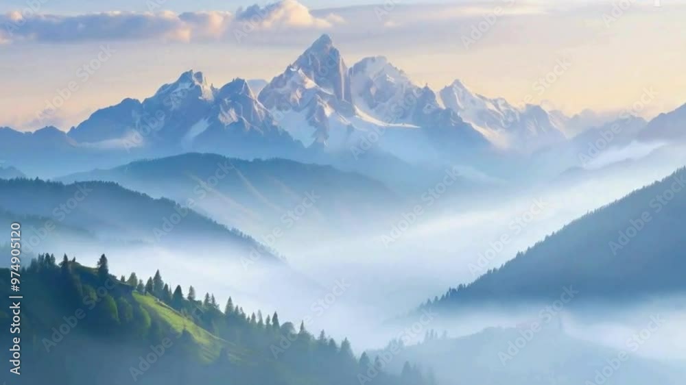 panorama of mountains with fogg panorama of mountains with fogg