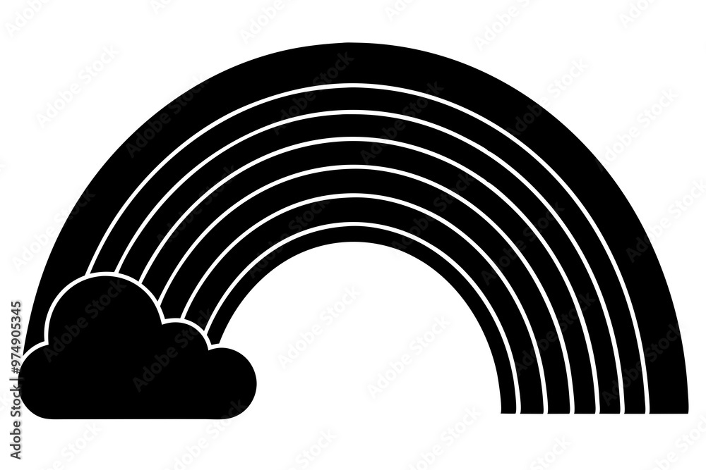 Fototapeta premium rendering of dynamic Rainbow silhouette line art