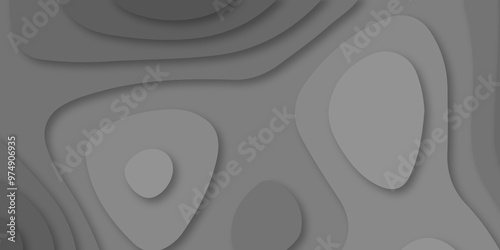 Abstract wave carve diamond topography line circle creative 3d papercut dark black backdrop background vector. Luxury black wave and empty space for texture art design.