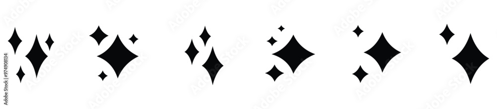 Sparkle Icons set. Twinkle stars collection. Shine star icons. Effect shine, glitter, twinkling and clean. Star sparkle icon. Vector illustration. Sparkle Icons set. Twinkle stars collection. Shine star icons. Effect shine, glitter, twinkling and clean. Star sparkle icon. Vector illustration.
