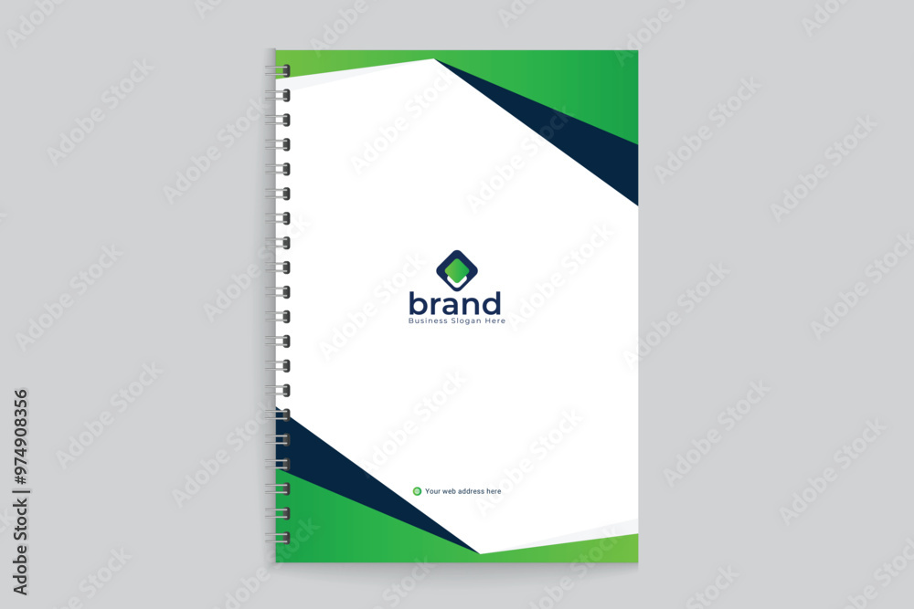 Modern notebook cover design black and green color Modern notebook cover design black and green color